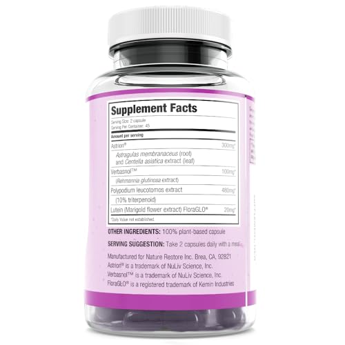Smarter Skin, Nourishing Skin Health Within, Triple Combination of Polypodium Leucotomos Extract, FloraGLO, Verbasnol, 60 Vegan Capsules Nature RestoreBuy Supplements Australia