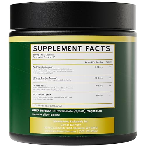 Colon Cleanse and Gut Detox for Weight Management & Digestive Support - Cascara Sagraoda DORADO NUTRITIONBuy Supplements Australia