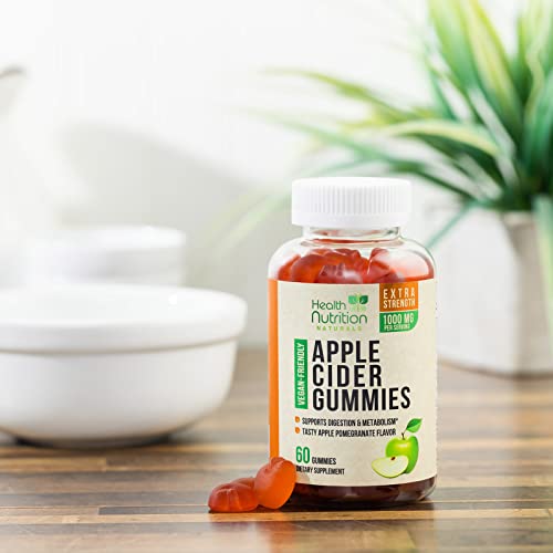 Vegan Apple Cider Vinegar Gummies | Max Strength 1000mg | ACV Supplement Gummy for Adults Health Nutrition NaturalsBuy Supplements Australia