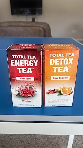 Total Tea Detox Tea & Energy Tea Set - 25 Day Detox Tea - Herbal SIim Tea Total TeaBuy Supplements Australia