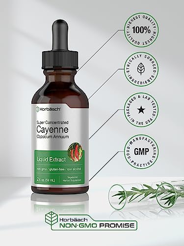 Cayenne Pepper Liquid Extract | 2 fl oz | Vegetarian, Non-GMO, Gluten Free Supplement HorbäachBuy Supplements Australia