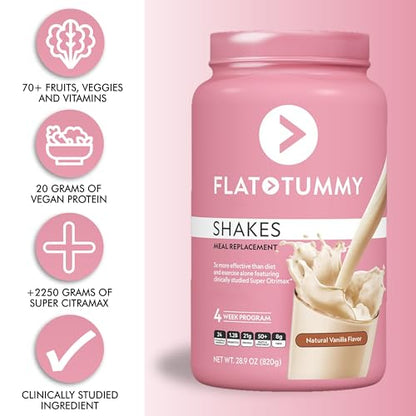 Flat Tummy Tea Meal Replacement Shake – Vanilla, 20 Servings - Plant Based Protein Flat Tummy TeaBuy Supplements Australia
