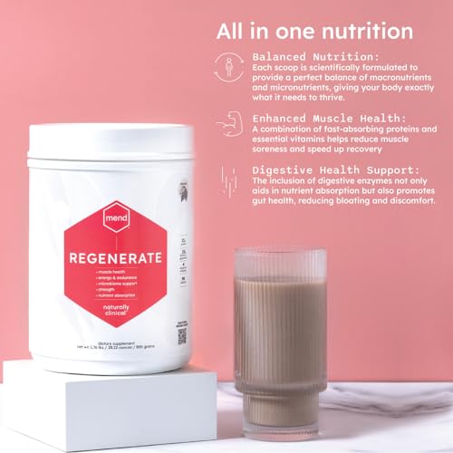 MEND Regenerate, Post Workout Recovery, Immune Support, and Sports Nutrition Supplement for Men and Women - Natural, Gluten Free, and Non-GMO - Cocoa Protein Powder, 20 Servings MENDBuy Supplements Australia