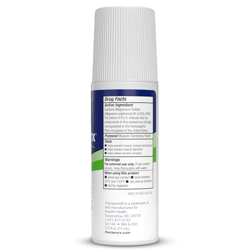 Theraworx Relief for Muscle Cramps Roll-On Fast-Acting Muscle Spasm, Leg Soreness with Magnesium Sulfate - 2.5 oz - 1 Count TheraworxBuy Supplements Australia