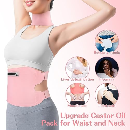 Fshyos Upgrade Castor Oil Wrap Plus Size Kit with Unrefined Castor Oil for Liver Detox FshyosBuy Supplements Australia