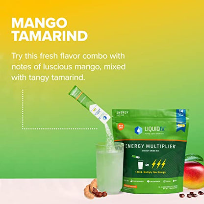 Liquid I.V. Hydration + Energy Multiplier - Mango Tamarind - Hydration Powder Packets Liquid I.V.Buy Supplements Australia