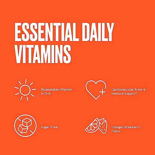 Bulletproof Sugar-Free Orange Strawberry Vitamins A+D+K Gummies, 60 Count, Keto BulletproofBuy Supplements Australia