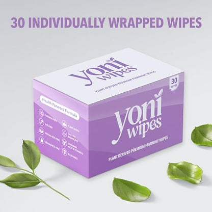 Yoni Wipes - 30 Count Biodegradable & Flushable Feminine Wipes, pH-Balanced, Aloe Vera & Vitamin E Yoni WipesBuy Supplements Australia