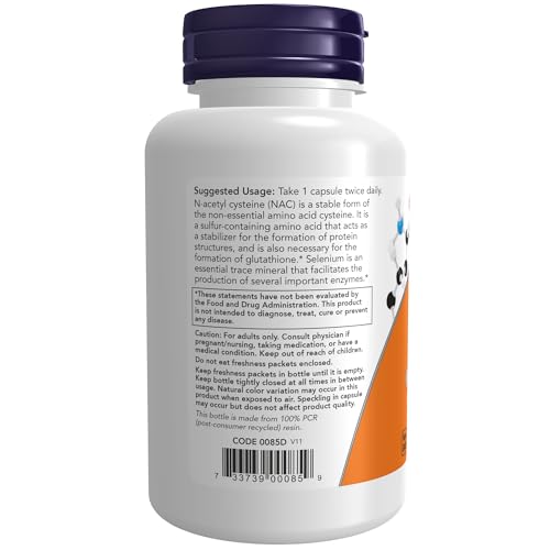 NOW Supplements, NAC (N-Acetyl Cysteine) 600 mg with Selenium & Molybdenum NOWBuy Supplements Australia