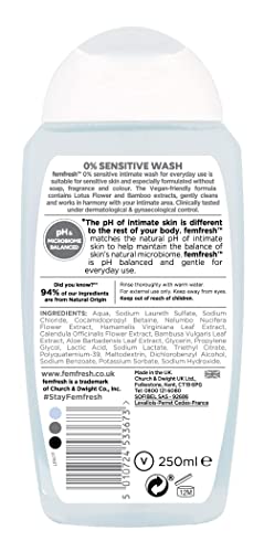 Femfresh Intimate Skin Care 0% Wash, 250ml FemfreshBuy Supplements Australia