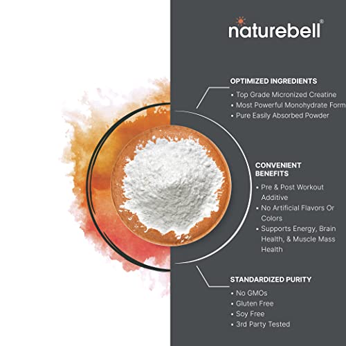 NatureBell Creatine Monohydrate Powder 500 Grams, 5000mg Per Serving NatureBellBuy Supplements Australia
