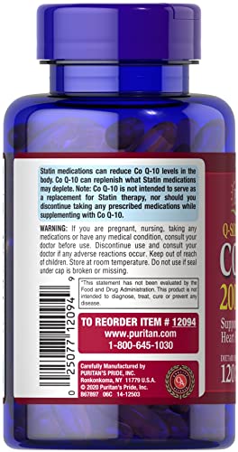 Puritan's Pride Q-Sorb CoQ10 200mg Supports Heart Health,120 Softgels Puritan's PrideBuy Supplements Australia