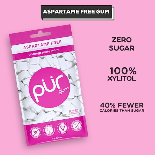PUR Gum | Aspartame Free Chewing Gum | 100% Xylitol | Natural Pomegranate PURBuy Supplements Australia