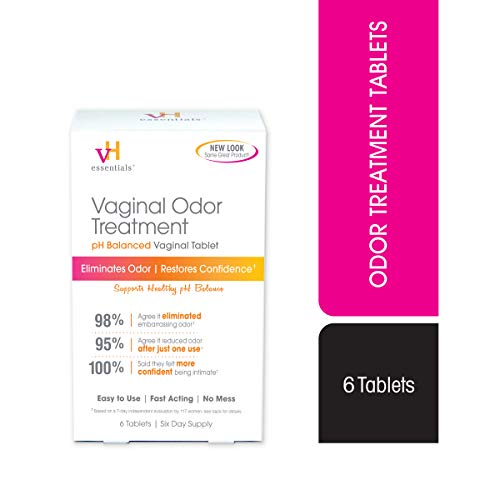 vH essentials Vaginal Odor Treatment - pH Balanced Vaginal Suppositories - 6 Tablets With Applicator, White vH essentialsBuy Supplements Australia