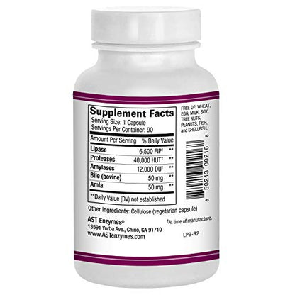 AST Enzymes Lipase-HP Plus – 90 Vegetarian Capsules - Fat Digestion Support – Keto Diet AST EnzymesBuy Supplements Australia