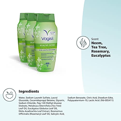 Vagisil Feminine Wash for Intimate Area Hygiene, Healthy Detox, All Over Body Wash for Women VagisilBuy Supplements Australia
