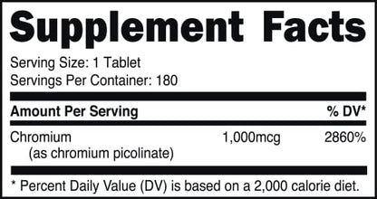 Bucked Up Chromium Picolinate 1000mcg Per Serving, Bucked Up Essentials (180 Servings Bucked UpBuy Supplements Australia