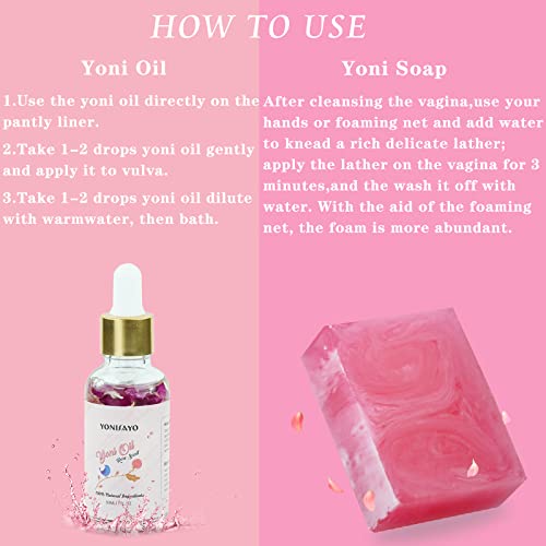 Yoni Wash & Yoni Oil & Yoni Soap for Women Set, 5.29oz Yoni Soap Bar, 2 * 30ml Feminine Oil, 6.7 fl.oz yonisayoBuy Supplements Australia