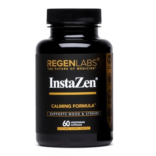 InstaZen Natural Stress Relief Supplement Mood Support | Doctor Formulated Herbal Calm Formula with DHHB, Safranal Extract, L-Theanine, Lemon Balm | Stress Support - 60 Capsules Regen Labs Regen LabsBuy Supplements Australia