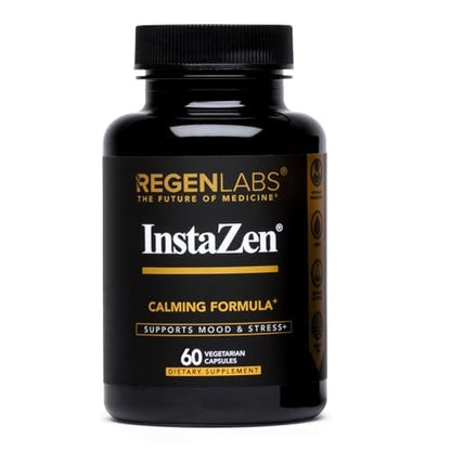 InstaZen Natural Stress Relief Supplement Mood Support | Doctor Formulated Herbal Calm Formula with DHHB, Safranal Extract, L-Theanine, Lemon Balm | Stress Support - 60 Capsules Regen Labs Regen LabsBuy Supplements Australia