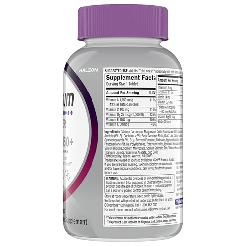 Centrum Silver Women's Multivitamin for Women 50 Plus, Multivitamin/Multimineral Supplement with Vitamin D3, B Vitamins, Non-GMO Ingredients