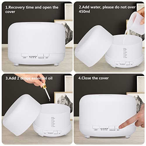 Hianjoo 450ml Essential Oil Diffuser, Electric Aroma Ultrasonic Aromatherapy Fragrant Oil HianjooBuy Supplements Australia