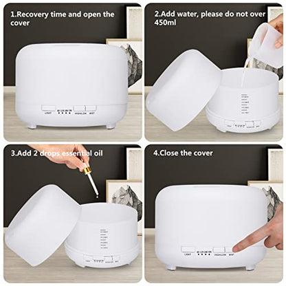 Hianjoo 450ml Essential Oil Diffuser, Electric Aroma Ultrasonic Aromatherapy Fragrant Oil HianjooBuy Supplements Australia