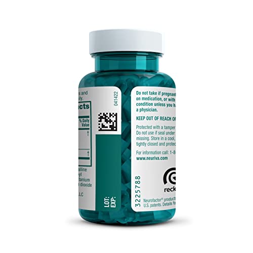 NEURIVA Original Decaffeinated Clinically Tested Nootropic Brain Supplement for Memory, Focus & Concentration, NeuroFactor & Phosphatidylserine, 28ct Capsules NEURIVABuy Supplements Australia
