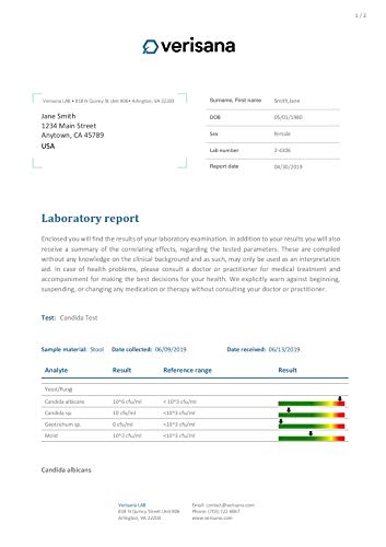 Candida & Helicobacter Test – Lab Testing Kit for Diagnosing Candida and H Pylori in Your Gut – Home Stool Test VerisanaBuy Supplements Australia
