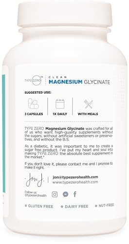 Type Zero Magnesium Glycinate (210mg | 180 Capsules) Pure, Non-GMO, Gluten Free Type ZeroBuy Supplements Australia