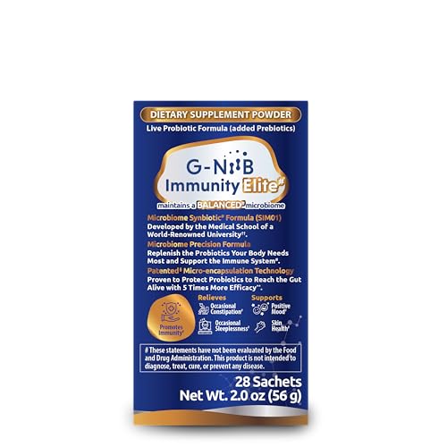 G-NiiB Immunity Elite (SIM01 Synbiotic Formula) - Potent Live probiotics and Added prebiotics to Support Immunity, Regularity, Sleep, Mood, and Skin - 5X More Effective in Reaching the Gut Alive G-NiiBBuy Supplements Australia
