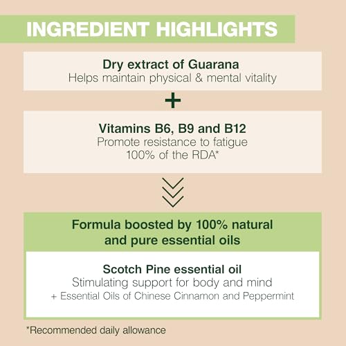 Pranarom - Aromaboost Energy Herbal Supplement - for Physical and Mental Fatigue - Guarana - Vitamins B6 B9 B12 - Pure Scots Pine Essential Oil - 60 Count PranaromBuy Supplements Australia
