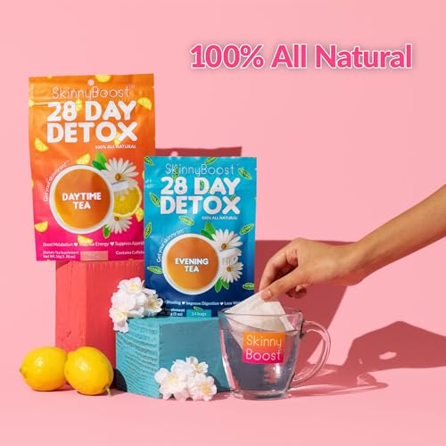 SkinnyBoost 28 Day Detox Tea Kit-1 Daytime (28 Bags) 1 Evening (14 Bags) Non GMO SkinnyBoostBuy Supplements Australia