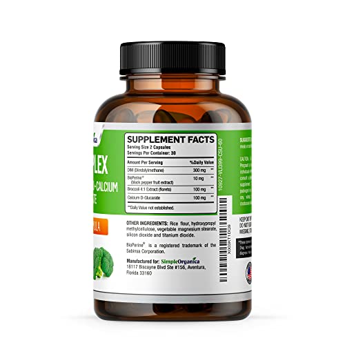 Simple Organica DIM Supplement for Women and Men 300mg with BioPerine, Broccoli Simple OrganicaBuy Supplements Australia