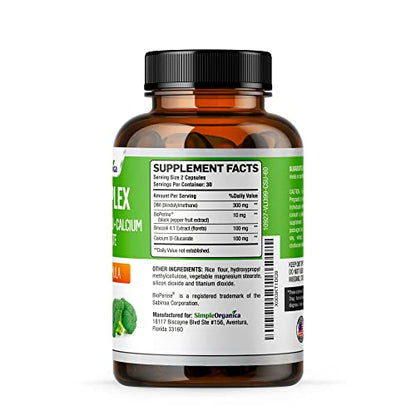 Simple Organica DIM Supplement for Women and Men 300mg with BioPerine, Broccoli Simple OrganicaBuy Supplements Australia