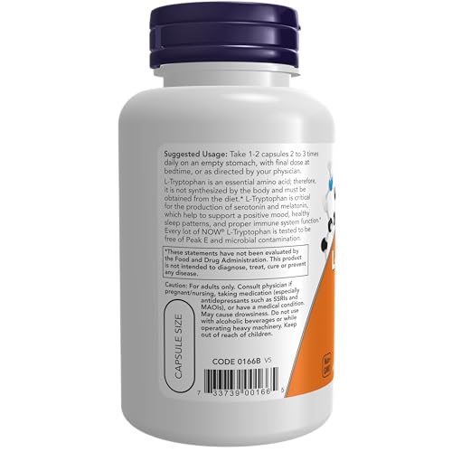 NOW Supplements, L-Tryptophan 500 mg, Encourages Positive Mood*, Supports Relaxation NOWBuy Supplements Australia