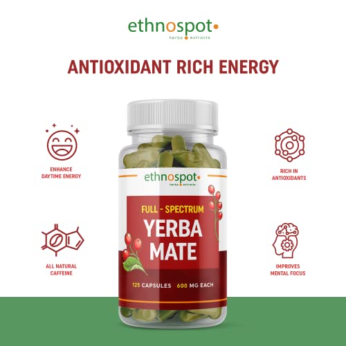 Full Spectrum Yerba Mate Capsules - Boosts Energy & Mental Focus - Supports Health EthnospotBuy Supplements Australia