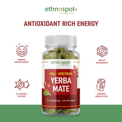 Full Spectrum Yerba Mate Capsules - Boosts Energy & Mental Focus - Supports Health EthnospotBuy Supplements Australia