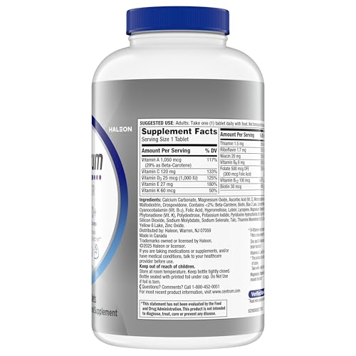 Centrum Silver Men's 50+ Multivitamin with Vitamin D3, B-Vitamins, Zinc for Memory and Cognition - 200 Tablets