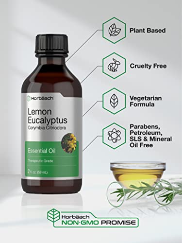 Lemon Eucalyptus Essential Oil | 2 oz | for Massage, Bath, Diffuser, DIY Projects & More HorbäachBuy Supplements Australia