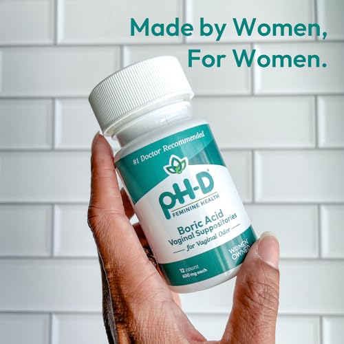 pH-D Feminine Health - 600 mg Boric Acid Suppositories - Woman Owned - for Vaginal Odor Use - 12 Count pH-D Feminine Health SupportBuy Supplements Australia
