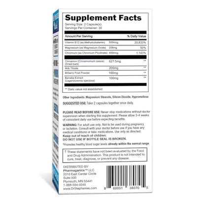 Blood Sugar 24 Hour - 7 in 1 Formula with Cinnamon, Banaba, Chromium, Milk Thistle PharmaganicsBuy Supplements Australia