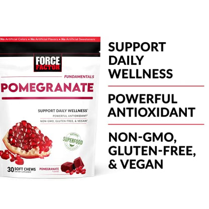 Force Factor Pomegranate Soft Chews for Healthy Aging, Heart Health, Bone Health Force FactorBuy Supplements Australia