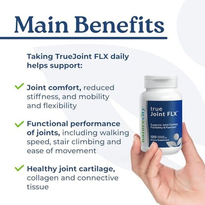 NatureCity True-Joint FLX Joint Supplement Formula (120 Capsules) | TamaFlex, NEM Eggshell Membrane, Levagen+ PEA & CuberUp | Supports Joint Comfort, Flexibility, Mobility, Function & Cartilage Health NatureCityBuy Supplements Australia