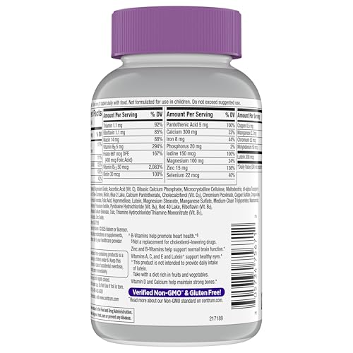 Centrum Silver Women's Multivitamin for Women 50 Plus, Multivitamin/Multimineral Supplement with Vitamin D3, B Vitamins, Non-GMO Ingredients