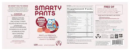 SmartyPants Kids Multivitamin Gummies: Omega 3 Fish Oil (EPA/DHA), Vitamin D3, C, Vitamin B12, B6, A, K & Zinc for Immune Support SmartyPants