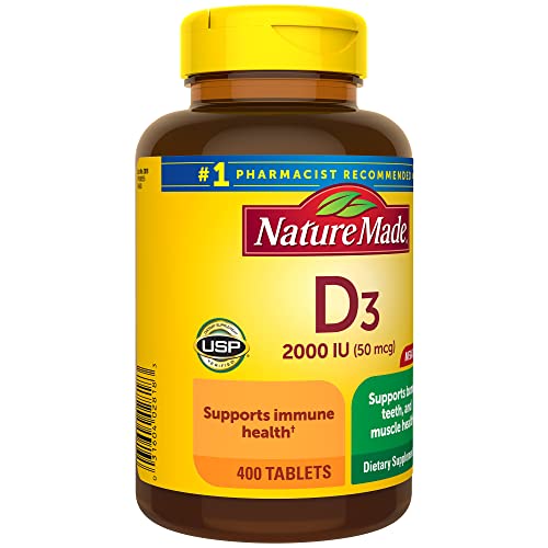 Nature Made Vitamin D3 2000 IU (50 mcg), Dietary Supplement for Bone, Teeth Nature MadeBuy Supplements Australia