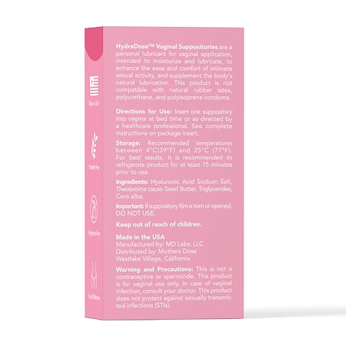 Mother's Dose Hyaluronic Acid Suppository HydraDose- Hormone Free Moisturizer MOTHER·S DOSEBuy Supplements Australia
