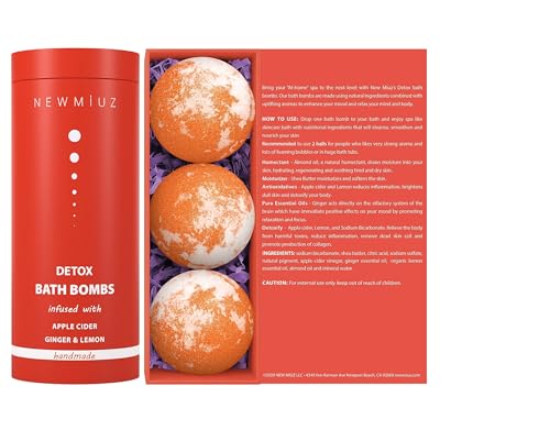Natural Detox Fizzing Bubble Bath Bombs Apple Cider Ginger & Lemon Essential Oils Cleanse New MiuzBuy Supplements Australia