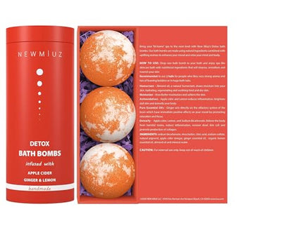 Natural Detox Fizzing Bubble Bath Bombs Apple Cider Ginger & Lemon Essential Oils Cleanse New MiuzBuy Supplements Australia